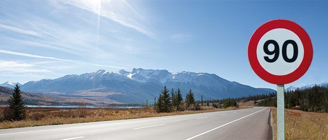 empty highway in Jasper, Canada